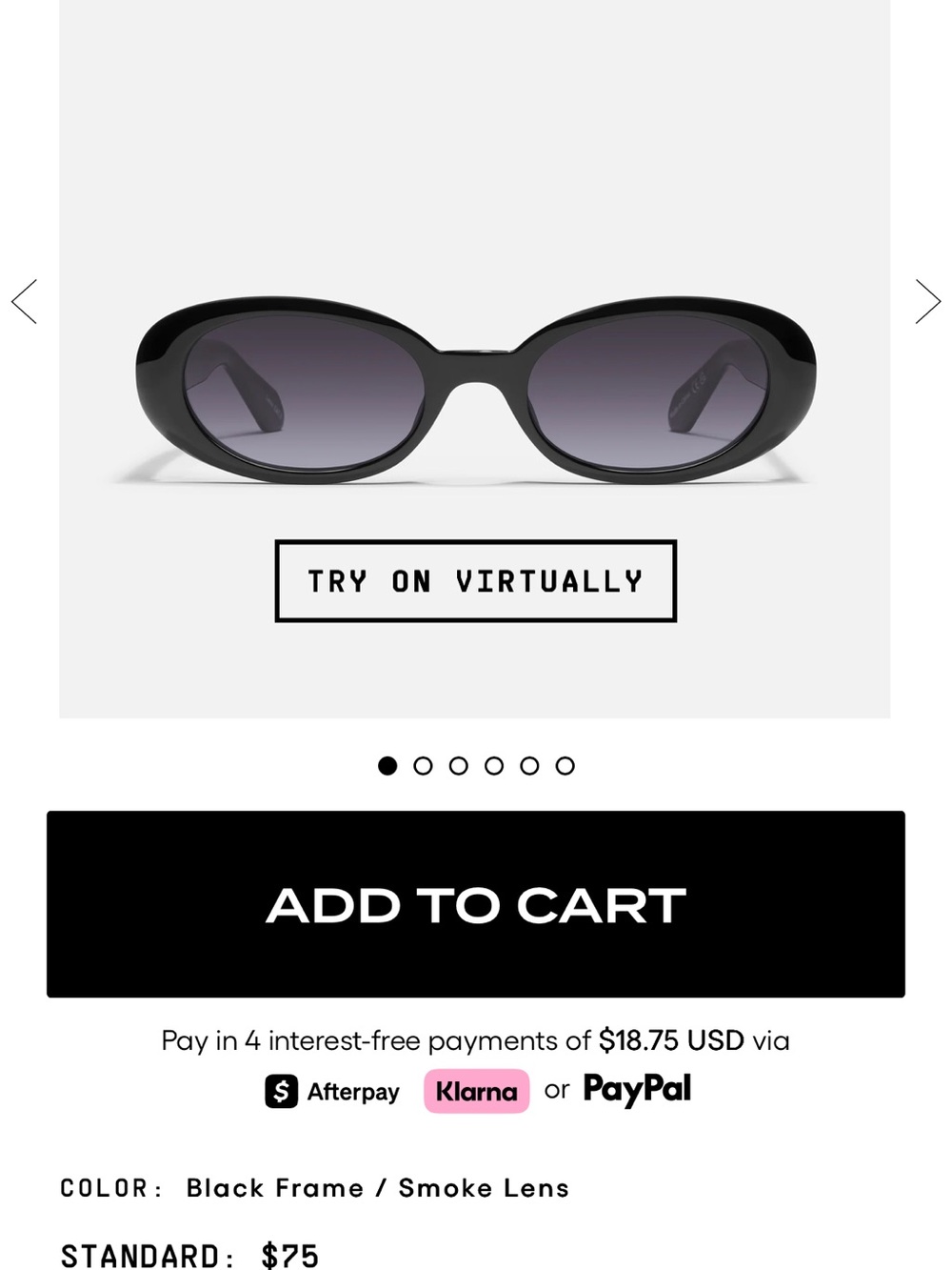 Quay Australia Black Oval Sunglasses with Smoke Lenses